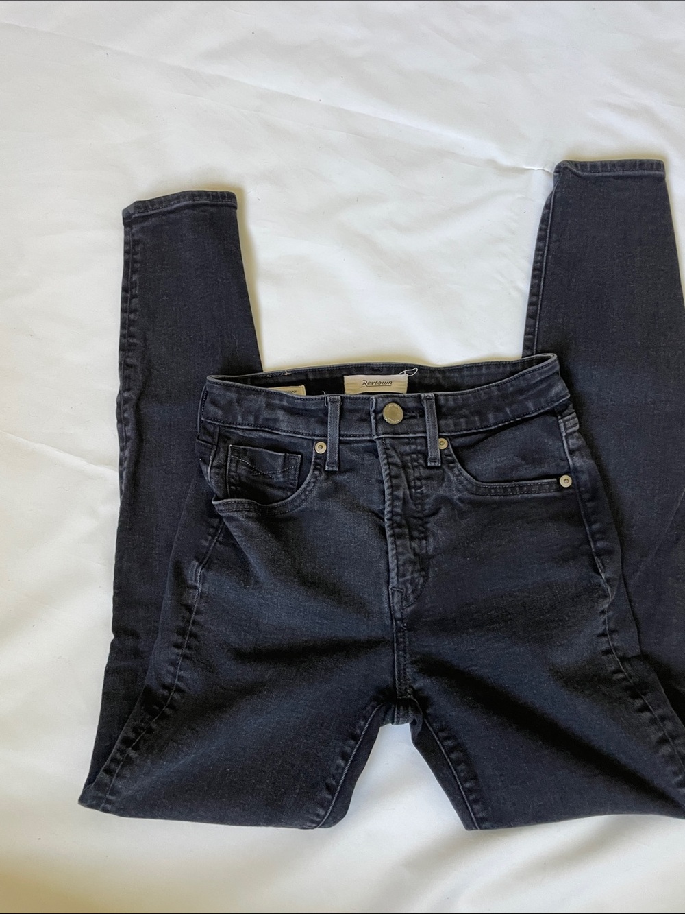 Revtown Women's Black High Rise Skinny Jeans with Comfortable Stretch